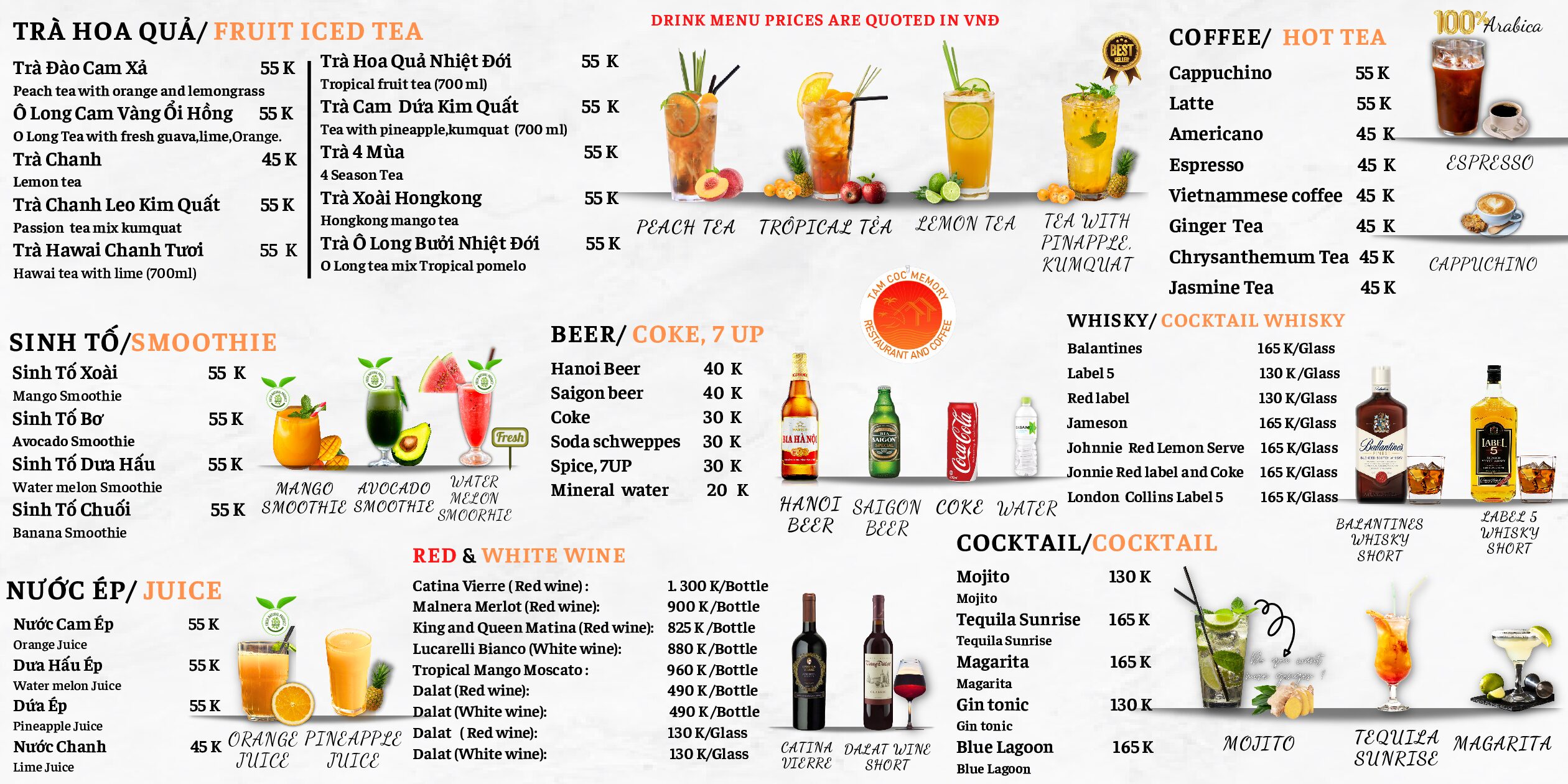 Menu Tam Coc Memory